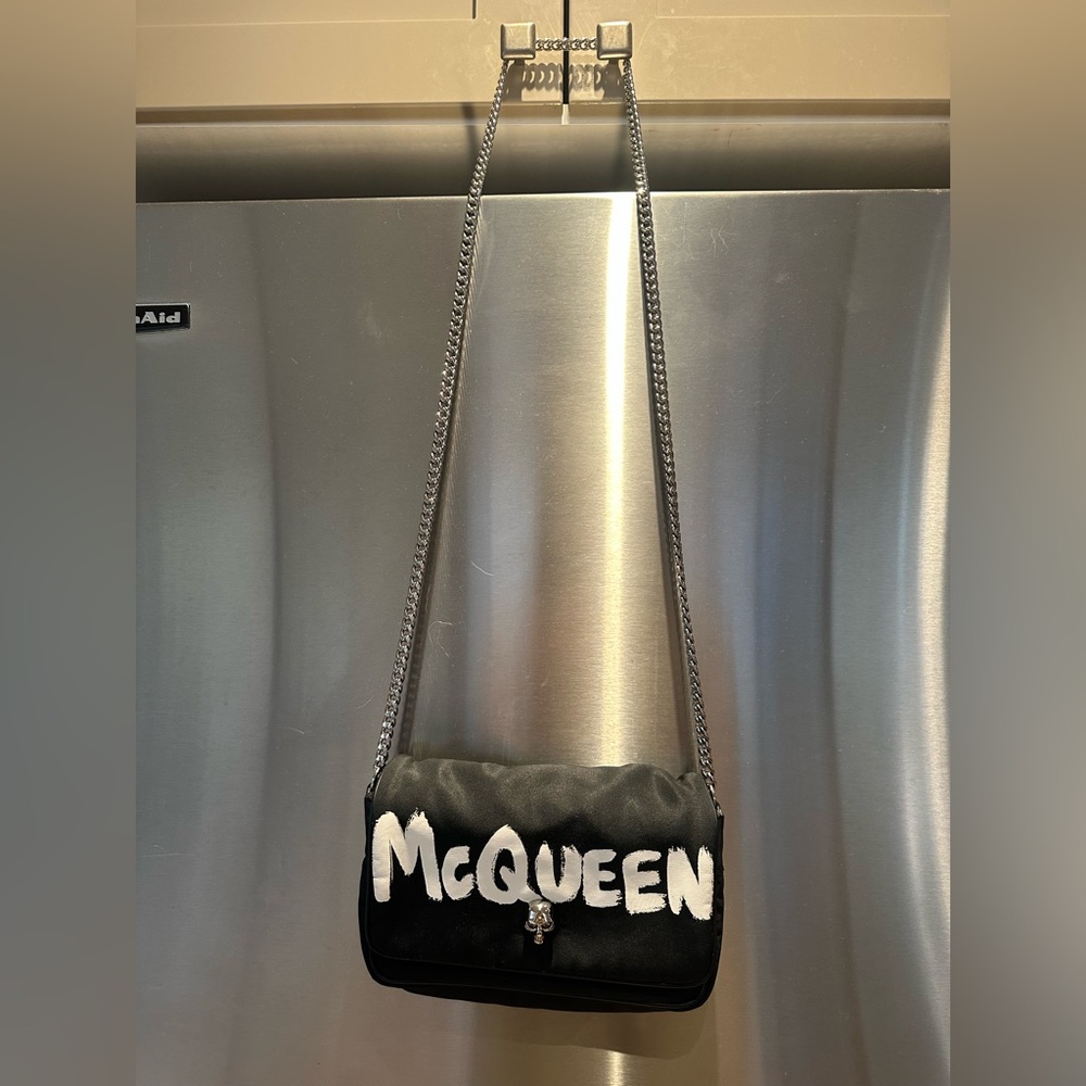 Alexander McQueen Graffiti Nylon Skull Crossbody Bag